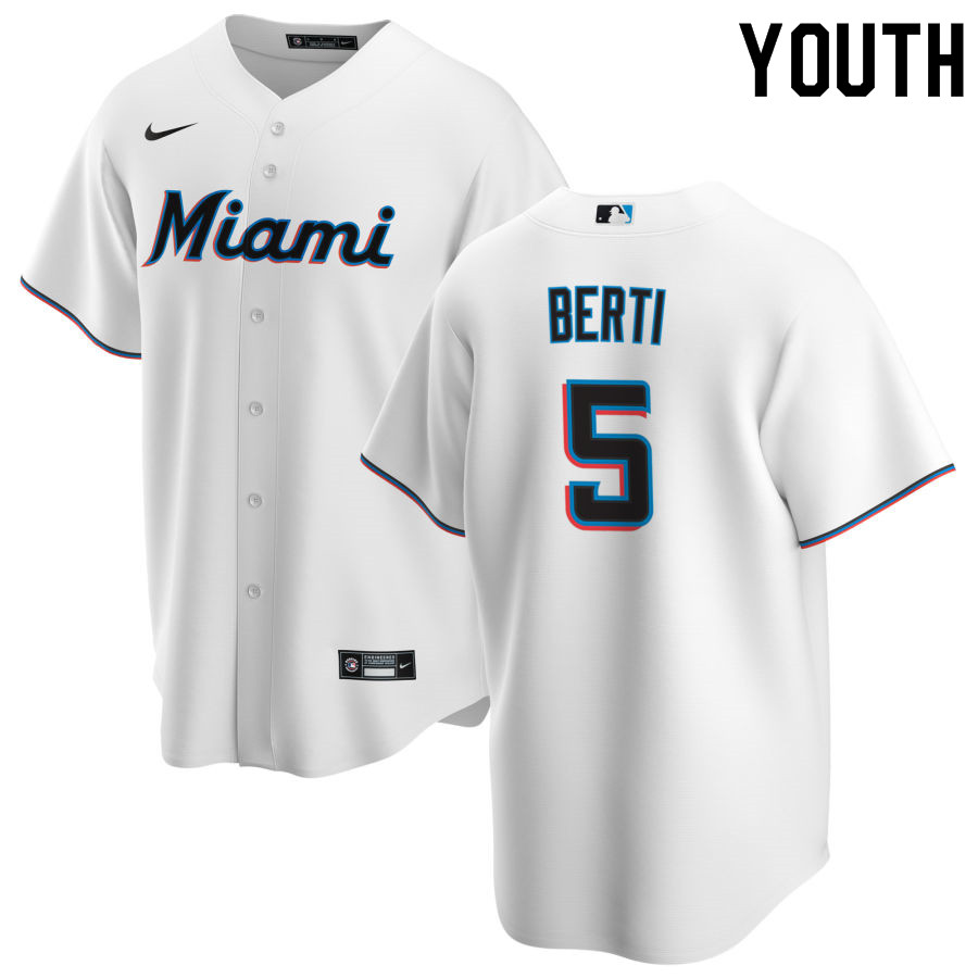 Nike Youth #5 Jon Berti Miami Marlins Baseball Jerseys Sale-White